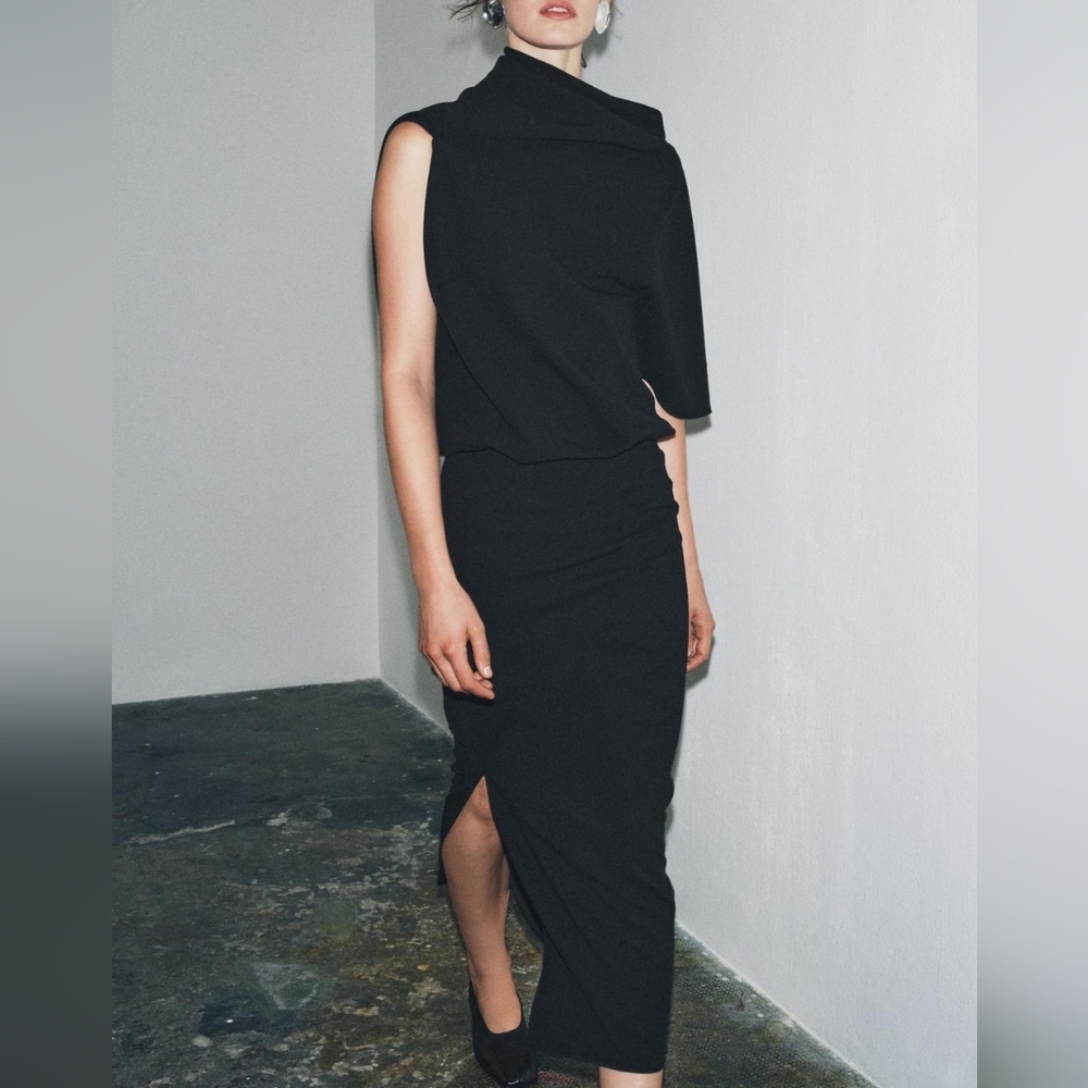 Zara Black Asymmetrical Dress
